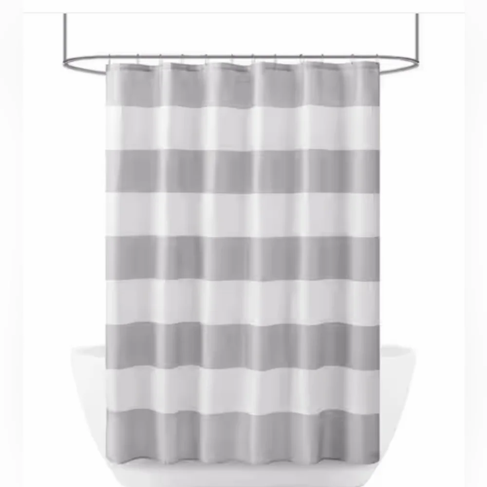 Urban Habitat Striped Shower Curtain With Hooks